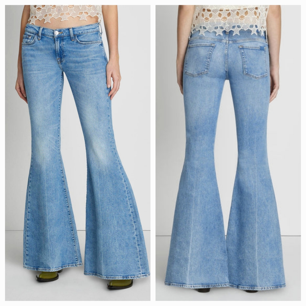7 For All Mankind Low Rise Flare in Chamberlain Size 25 NWT - Picture 2 of 8